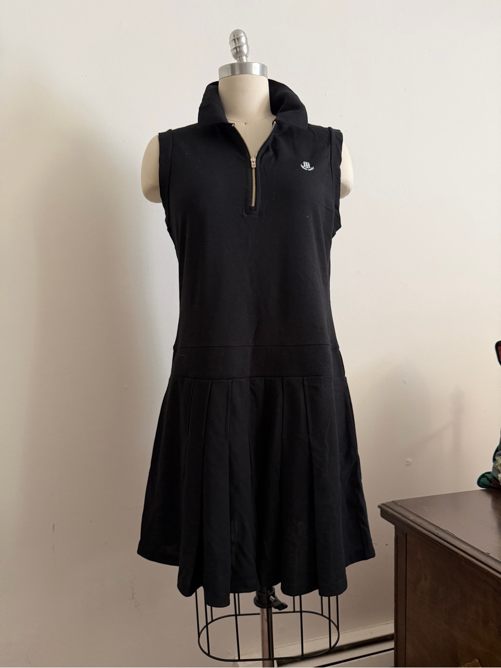 Tommy Hilfiger Black Sleeveless Polo Zip Dress